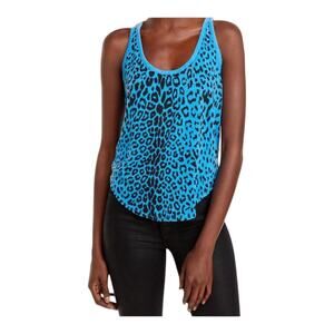 Chaser NWT Women’s Animal Print Pullover Knit Tank Top Small Royal Blue Scoop